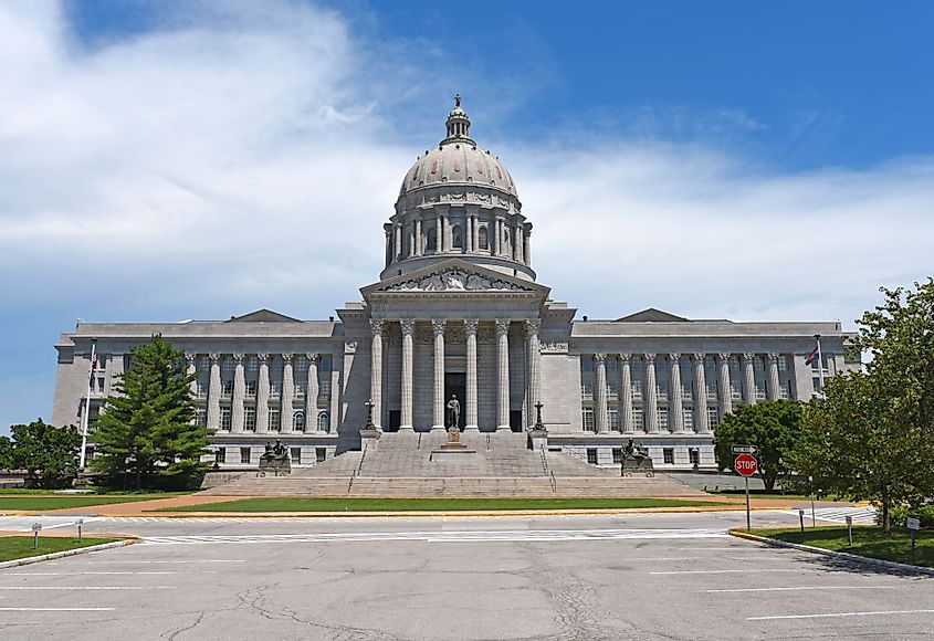 Missouri State Capitol in Jefferson City during the day.