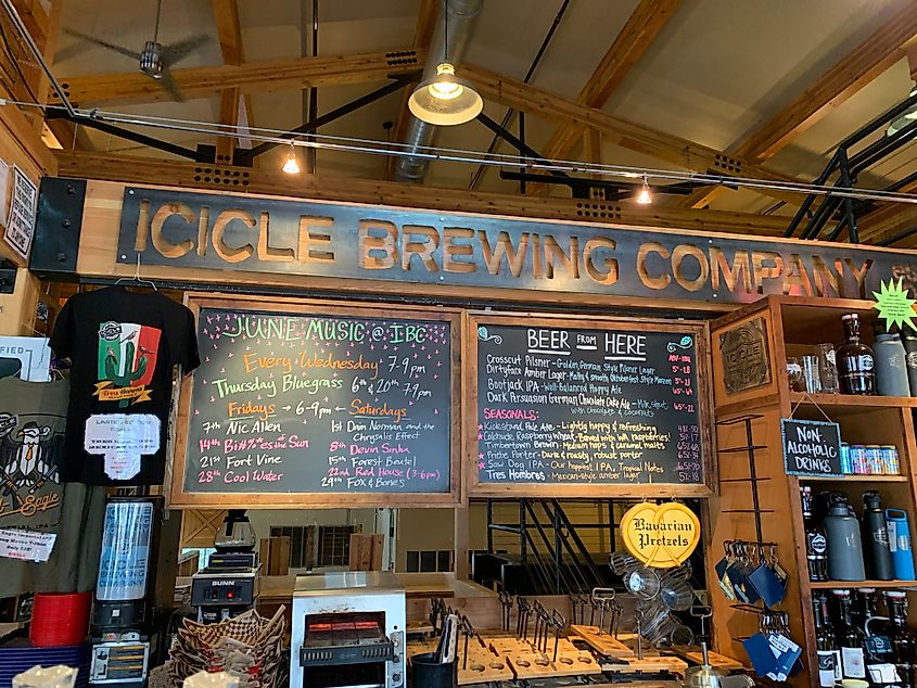 Inside the Icicle Brewing Company.