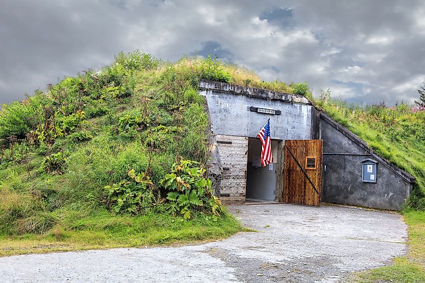 A World War II gun bunker on Kodiak Island