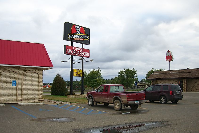 Fast food restaurants off Interstate Highway 94. Editorial Credit: Frank Romeo.