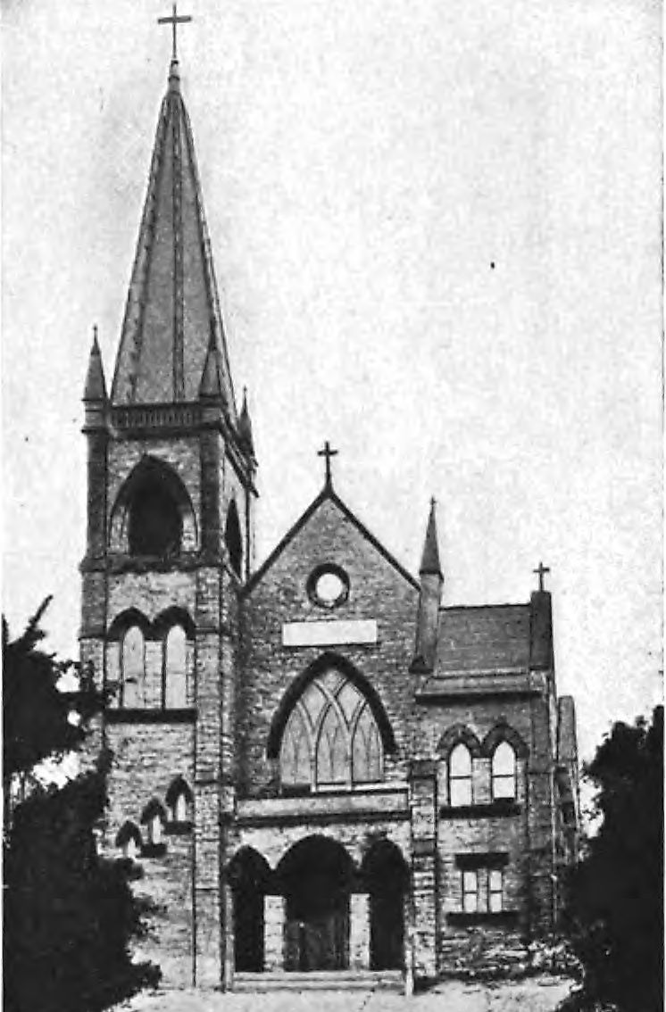 A historic photograph of the church. 