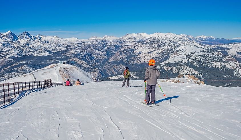 Beautiful day at Mammoth Mountain Ski Area, California.