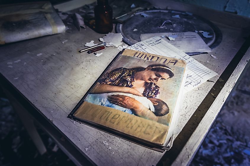 Birth records from the maternity ward in an abandoned hospital in Pripyat.