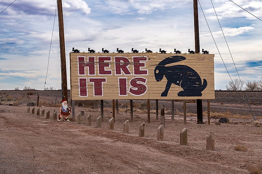 'Here it is', the famous Jackrabbit, Arizona trading post in Jackrabbit, Arizona