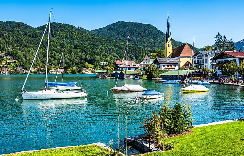 Old town of Rottach-Egern on Lake Tegernsee