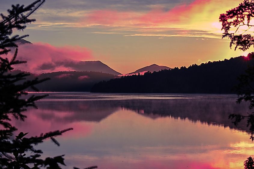 Sunset on Lake Placid.