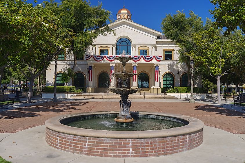 Fillmore City Hall shown on a sunny afternoon.