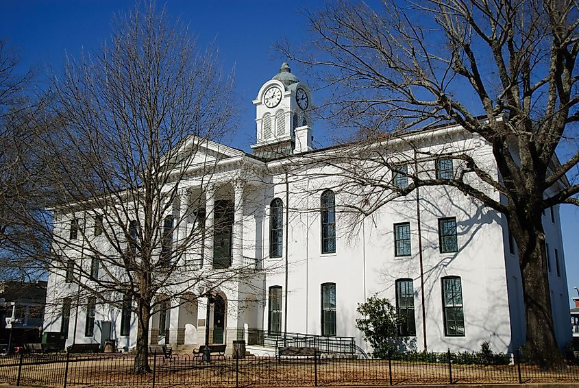 Lafayette County Courthouse in Oxford, Mississippi, during winter