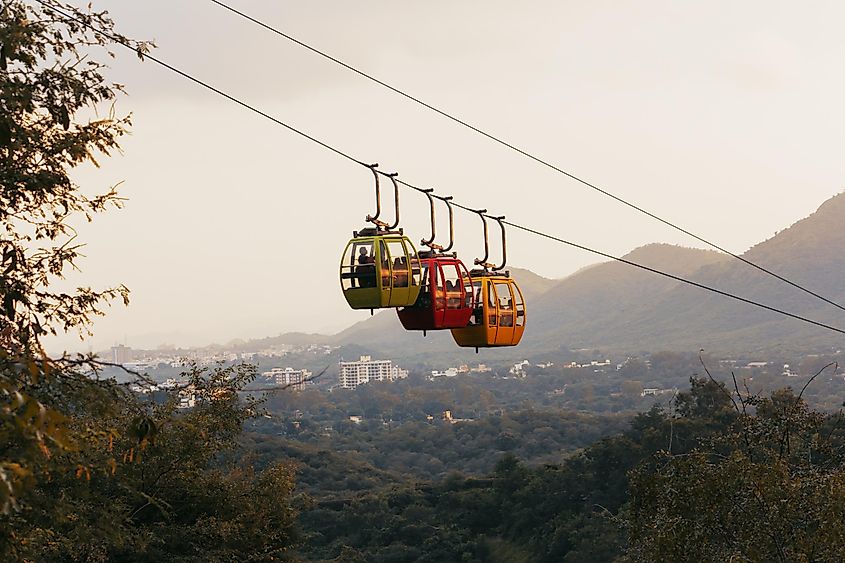 Ropeway ride to the Karni Mata Temple.