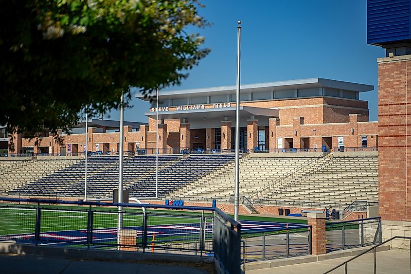 Eagle Stadium at Allen High School in Allen, Texas. Editorial credit: Lone Star Stock / Shutterstock.com