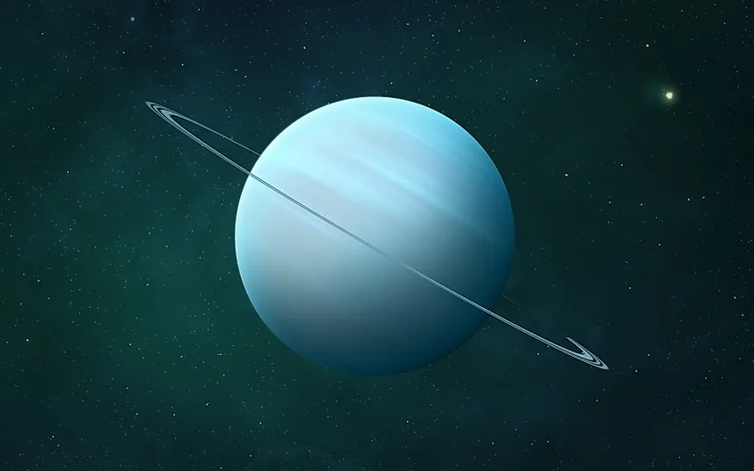 View of Uranus in space.