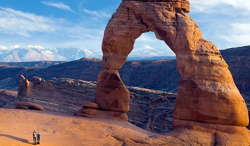 Arches and Canyonlands National Park with tourists taking photo