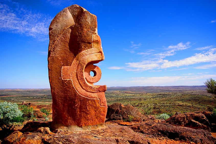 Sculpture overlooking the town of Broken Hill, New South Wales, Australia.