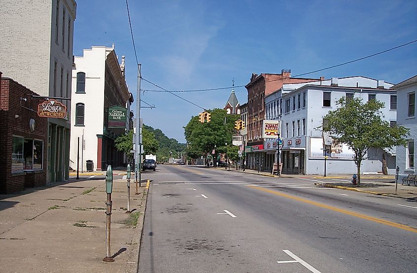 Main Street (Ohio Routes 60 and 78) in McConnelsville, Ohio.