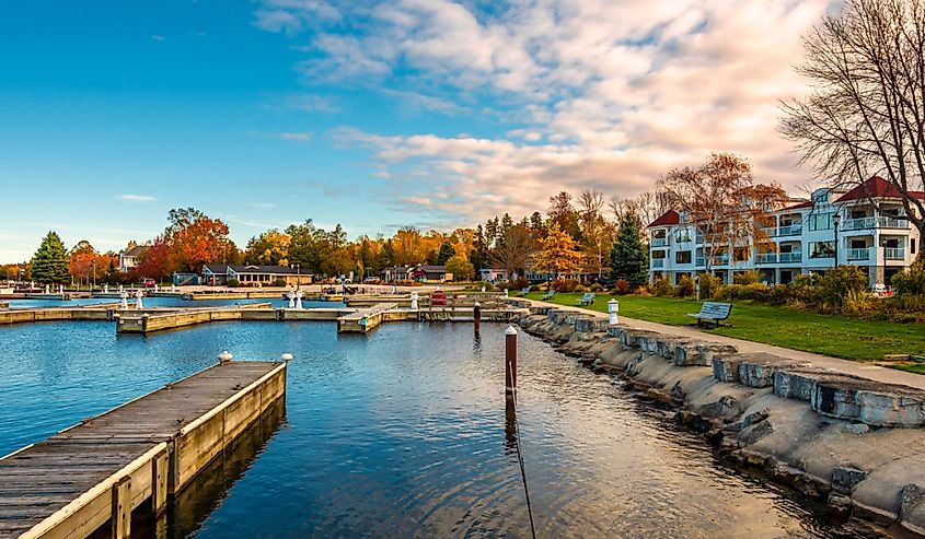 View of Sister Bay's town harbor.