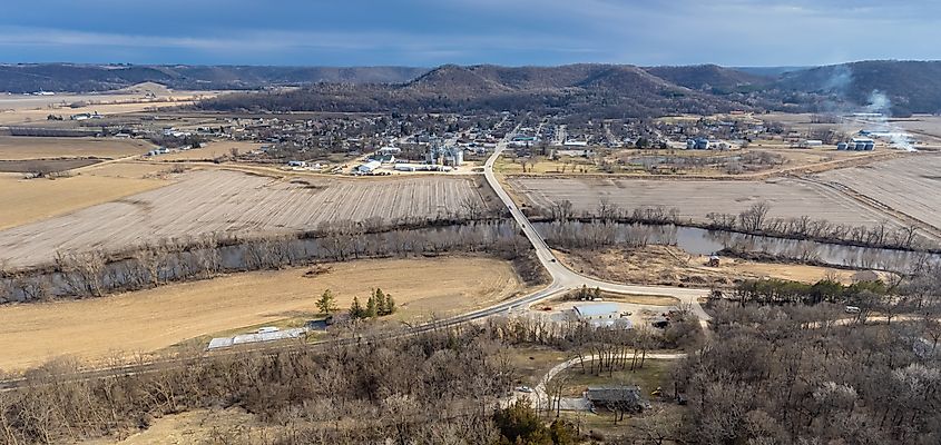 Aerial view of Houston, Minnesota