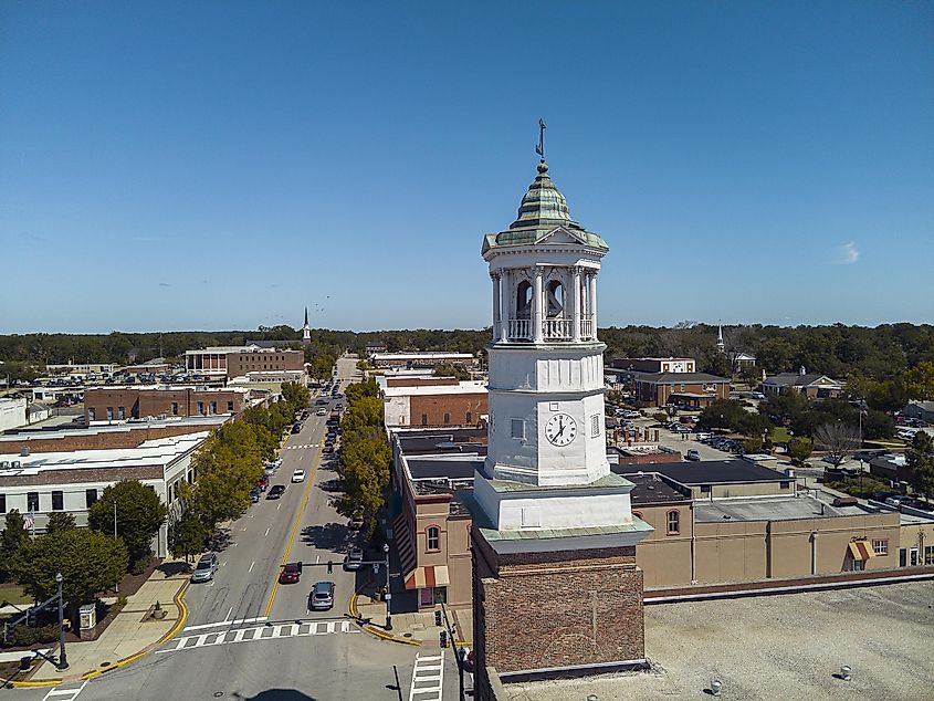 Aerial view of Camden, South Carolina