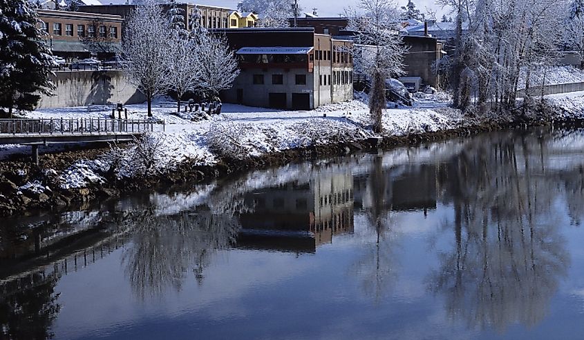 City of Snohomish with a Light Snow, Snohomish County, Washington