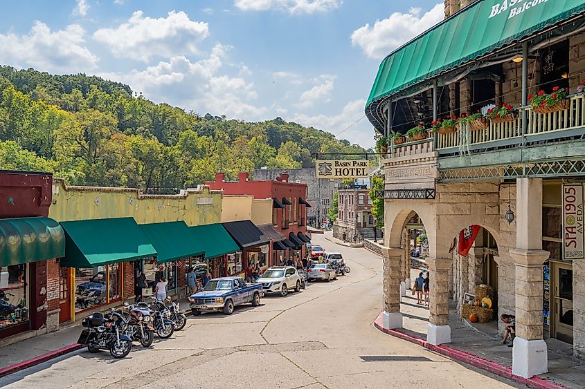 Aerial view of downtown Eureka Springs, Arkansas