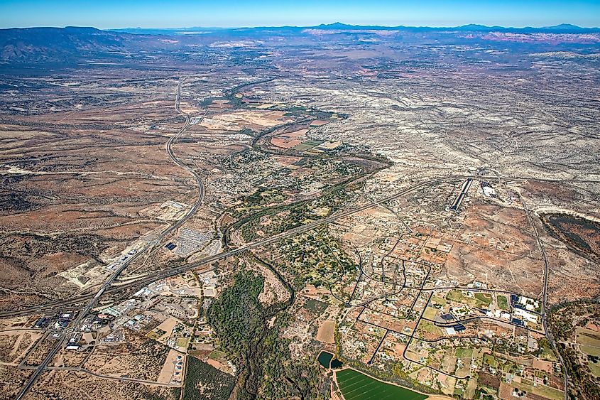 Aerial view of Campe Verde, Arizona