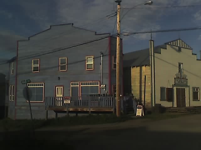 Commercial buildings on Main Street, Sunset Theatre at right