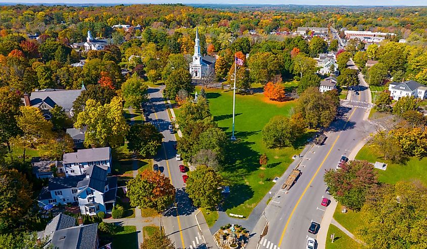 Aerial view of Lexington town center