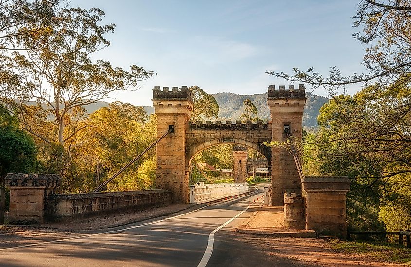 Hampden Bridge is a historic suspension bridge across the Kangaroo River