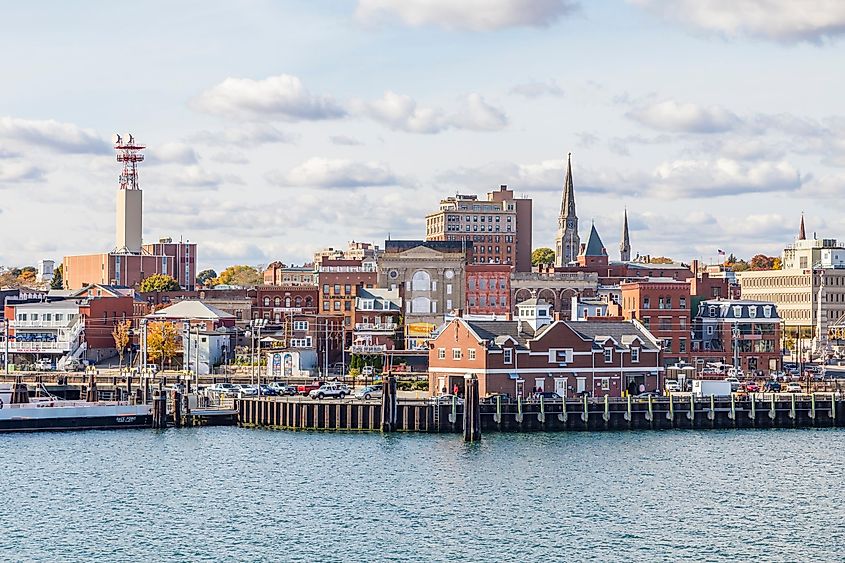 Skyline of New London, Connecticut.