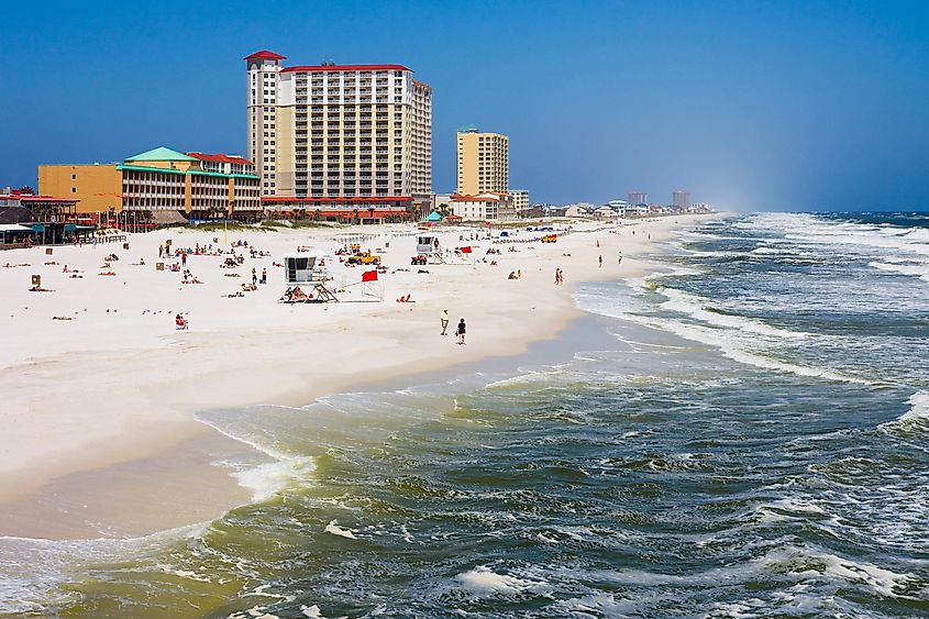 Pensacola Beach, Florida: A pristine stretch of sandy beach.