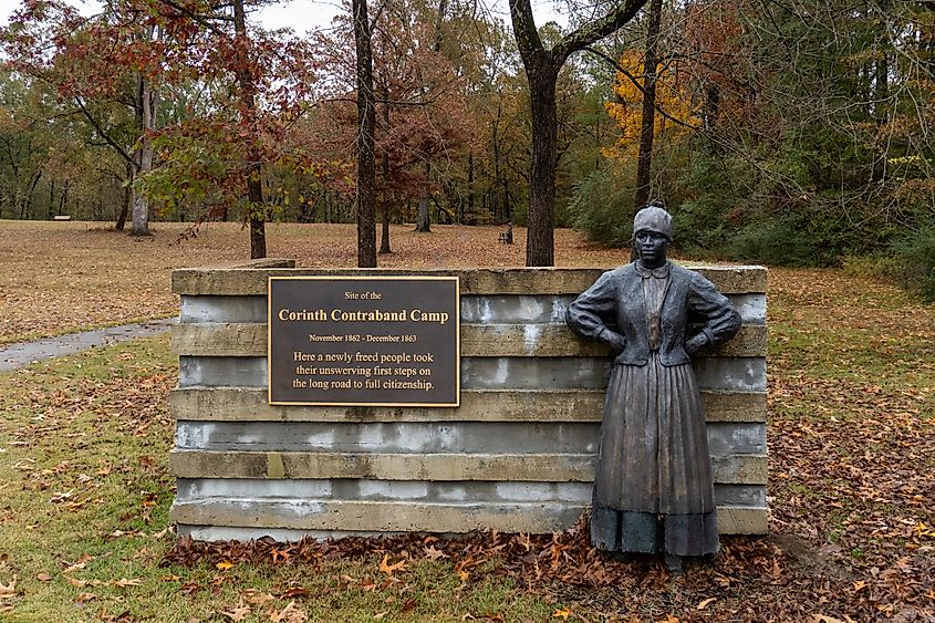 Corinth Contraband Camp, Shiloh National Military Park in Corinth, Mississippi.