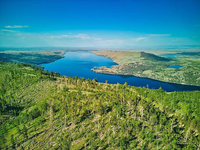 Pinedale, Wyoming: Aerial view of Fremont Lake.