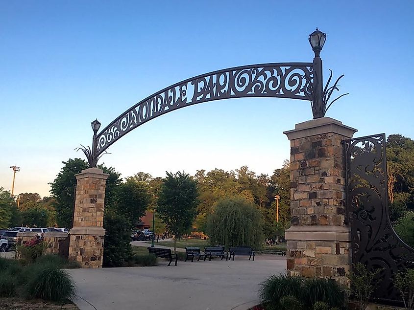 Avondale Park sign in Birmingham, Alabama.