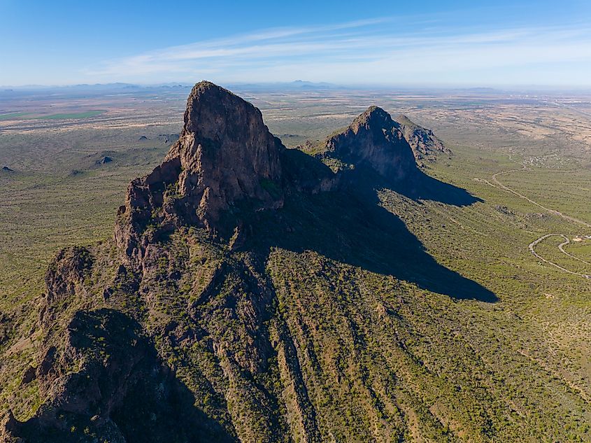Picacho Peak aerial view in Picacho Peak State Park.