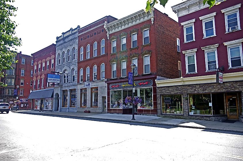 Main Street in Johnstown, New York, spanning from the middle of the block eastward to S. Market Street.