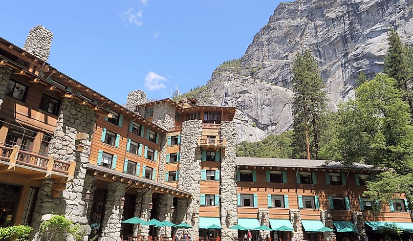 Yosemite Valley, Ahwahnee Hotel, with mountain in background