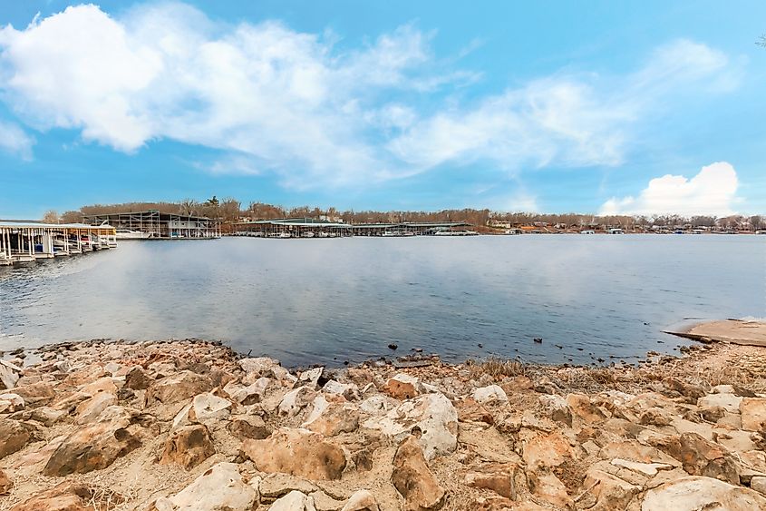 Grand Lake Oklahoma Rocky Shore Line.