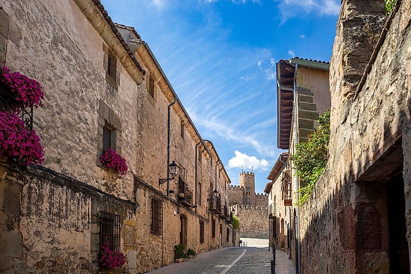 Calle Mayor in Sigüenza, Guadalajara, Castilla-La Mancha, Spain