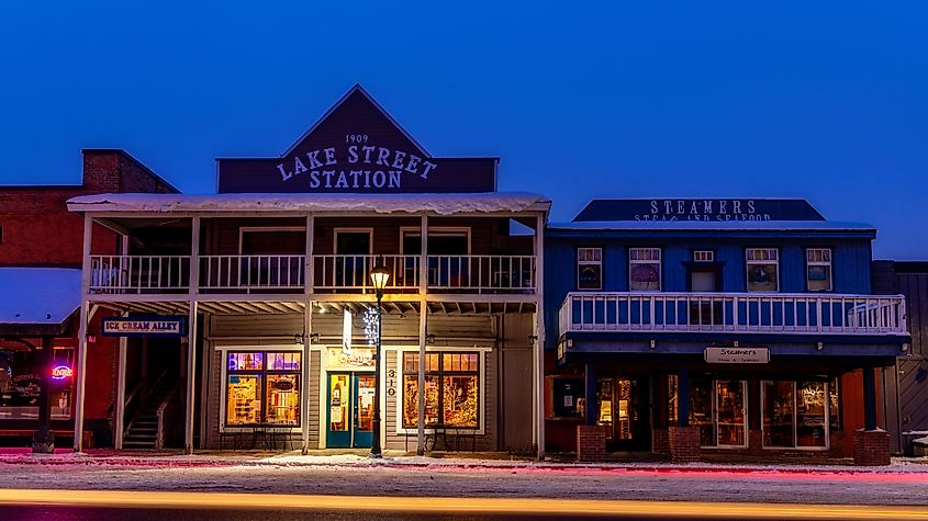 Classic building fronts in a McCall, Idaho. Editorial credit: Charles Knowles / Shutterstock.com