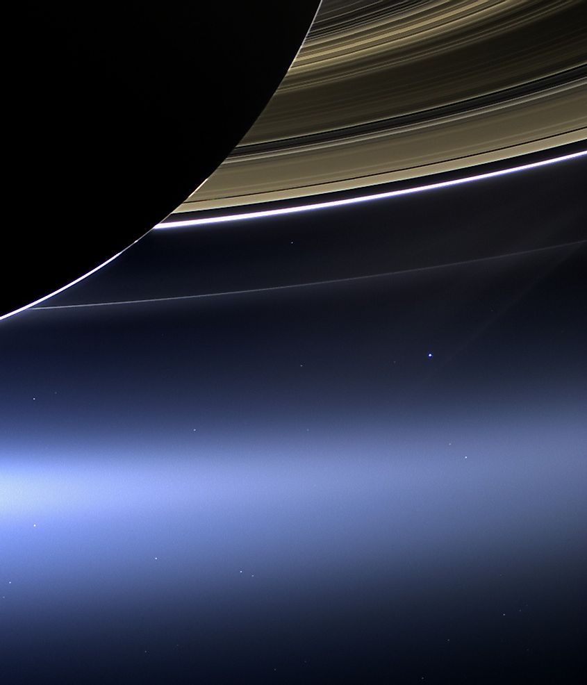 Rare image taken on July 19, 2013, the wide-angle camera on NASA's Cassini spacecraft has captured Saturn's rings and our planet Earth and its moon in the same frame