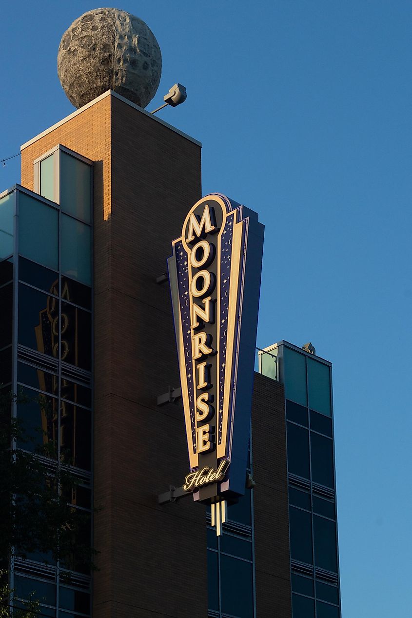 Sign of Moonrise Hotel, Missouri.