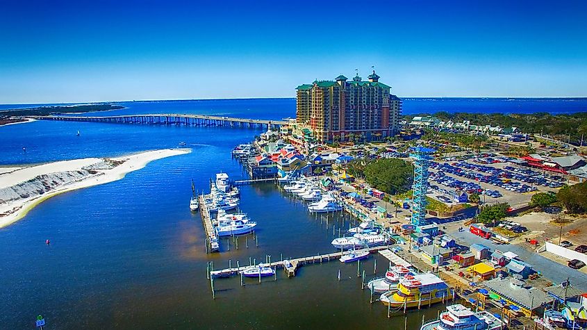 Aerial view of Destin, Florida. 