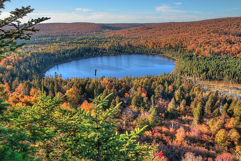 Spectacular fall scenery of the Sawtooth Mountains, Minnesota.