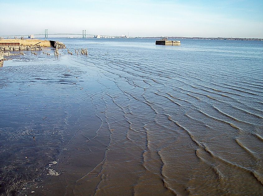 Delaware River at New Castle, Delaware.