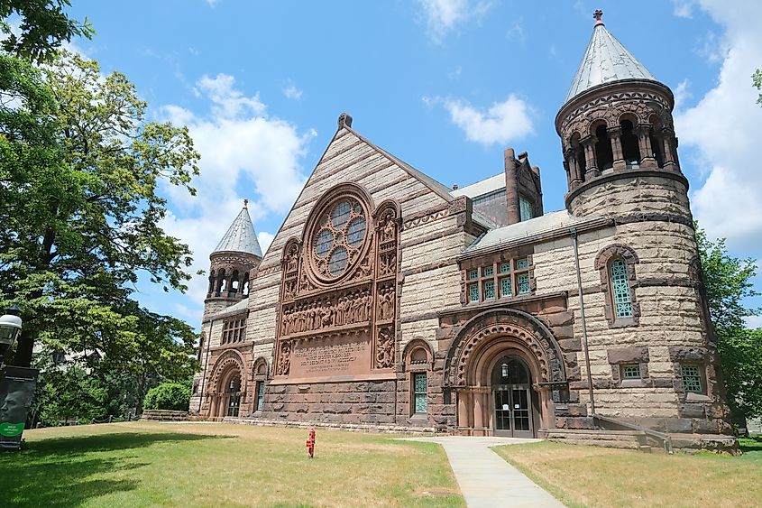 Princeton University chapel an iconic example of Collegiate Gothic architecture.