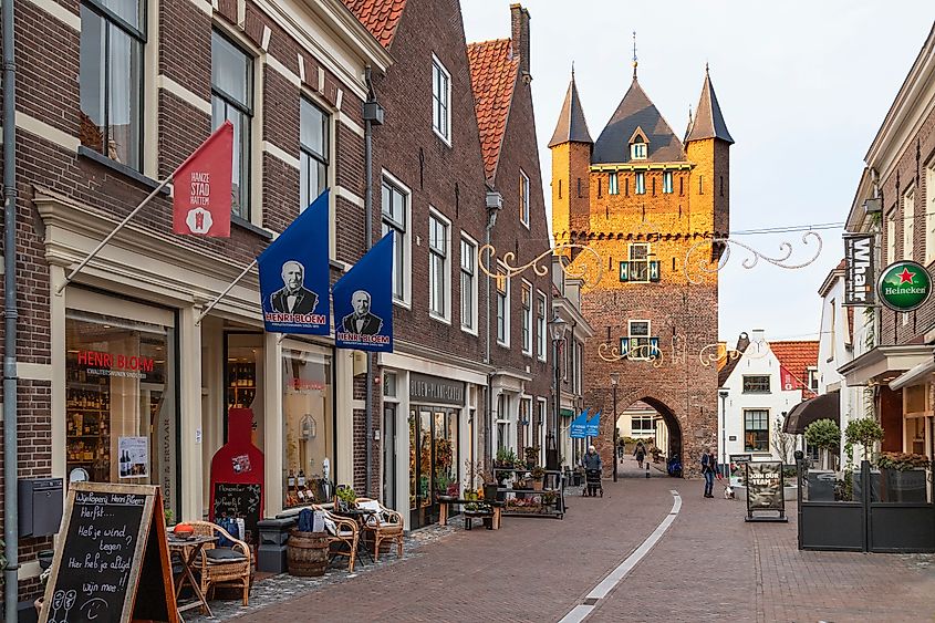 Shopping street in Hattem, the Netherlands
