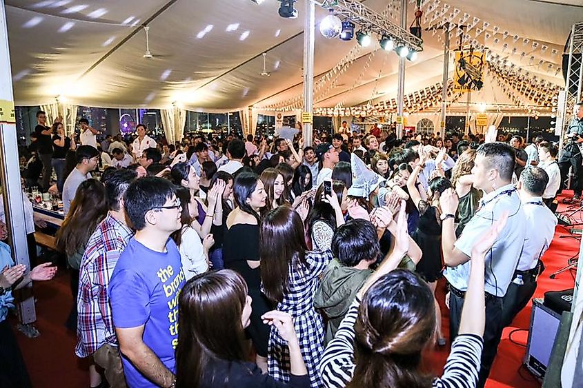 Oktoberfest celebrations in Hong Kong, via