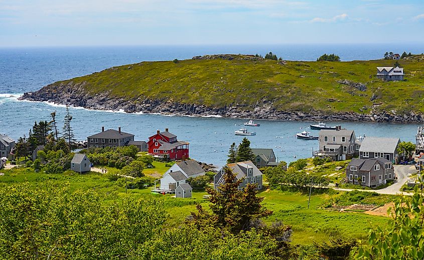 Summer day in Monhegan Village, Maine.