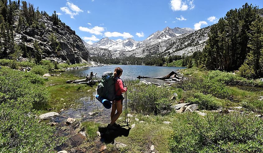 Enjoying the View at Long Lake in Little Lakes Valley, John Muir Wilderness, California