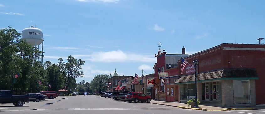 Downtown Pine City in Minnesota.