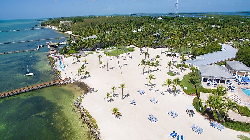 Aerial view of Islamorada on the Florida Keys